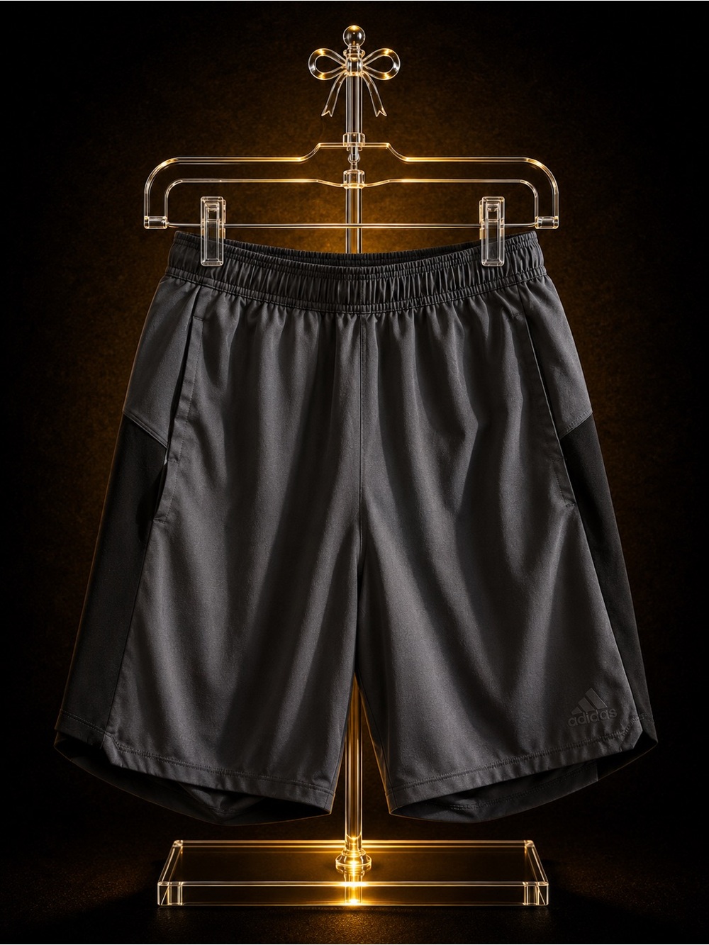 adidas Men's Charcoal and Black Athletic Shorts